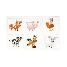Farm Animals Assorted Temporary Tattoos, 144 Pieces