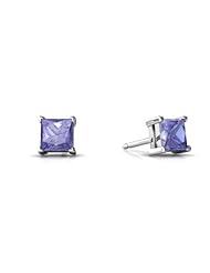 Genuine Tanzanite 14kt White Gold Stud Earrings