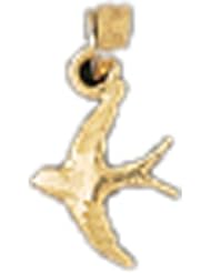 Dazzlers Solid 14k Gold Bird Charm Pendant Available in three colors from jewelsberry (weights: 0.6 grams only)