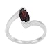 Skyline Silver SR-1024-05 Sterling Silver Garnet Marquise Cut Solitaire Ring Size: 7