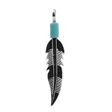 Turquoise and Sterling Silver Dream Catcher Feather Pendant