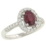1.04ct Oval Ruby & Pave Diamond (.58ct) Ring