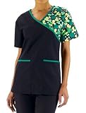 St. Patrick's Day O'Lucky Contrast Crossover Scrub Top - Limited Edition