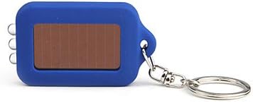 YX Solar Powered White Light 3-LED Keychain Flashlight (Blue)