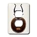 African Art - African Mask - Light Switch Covers - 2 plug outlet cover