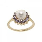 1/2cttw Pearl Tanzanite 14K Yellow Gold Ring