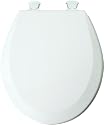Mayfair 46ECDG Premium Round Molded Wood Toilet Seat with Easy Clean Hinges and DuraGuard Antimicrobial, White