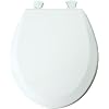 Mayfair 46ECDG Premium Round Molded Wood Toilet Seat with Easy Clean Hinges and DuraGuard Antimicrobial, White
