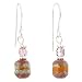 Dainty Czech Glass Bead and Sterling Silver Dangle Earrings, #8631