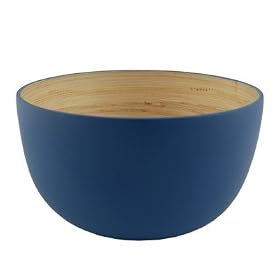 Hand Coiled Bamboo Small Bowl Blue Corn by Bambu