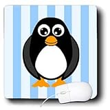 Janna Salak Designs Winter Wonderland - Cute Penguin with Blue Stripes - Mouse Pads