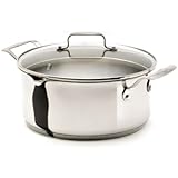 Emeril by All-Clad E9234664 Stainless Steel 5-Quart Soup Pot with Pour Spouts with Glass Lid, Silver