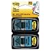 Post-it Message Flags, "Initial Here", 1 inch, Blue, Two Dispensers of 50 Flags