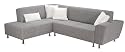 Casablanca Ecksofa mit Schlaffunktion, 2,5-Sitzer rechts/Ecke links, Stauraum, Strukturgewebe grau
