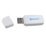 AGPtek White 3.5mm Stereo USB Bluetooth Audio Music Receiver Adapter for PC Speaker Phone