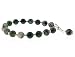 Green Moss Agate and Sterling Silver Bracelet with Swarovski Crystal, 8