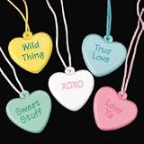 72 CONVERSATION HEART Necklaces/VALENTINE'S Day PARTY FAVORS/Toys/TEACHER Prizes/6 dozen