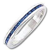 Sterling Silver 2.75mm Blue Eternity Band