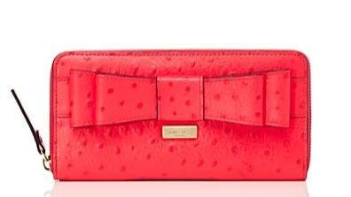 (ケイトスペード)KATE SPADE CHARM CITY OSTRICH NEDA リボン長財布 [並行輸入] 画像