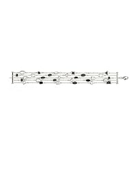 5 Row Diamond By the Yard with Black & White CZ Strand Bracelet