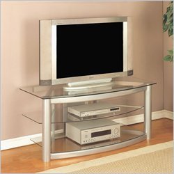 TV Stand - Steel/Glass- holds up to 50" Plasma/LCD (Clear/Silver) (22 1/2"H x 50"W x 23 1/2"D)
