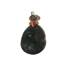 Bloodstone Pendant 09 Wire Wrap Apatite Green Faceted Gemstone Copper 2.2