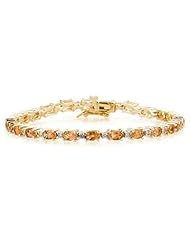 14k Yellow Gold Diamond and Citrine Bracelet