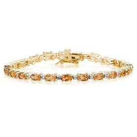 14k Yellow Gold Diamond and Citrine Bracelet by Szul
