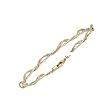 14K Two-Tone Gold Twisted Three-Strand Chain Bracelet - 7 inches