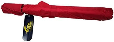 The Weather Station Folding Automatic Umbrella with 42-inch Coverage, Red, 1-pack
