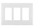 Leviton Renu REWP3-WW Three-Gang Screwless Snap-On Wallplate, White on White