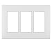 Leviton Renu REWP3-WW Three-Gang Screwless Snap-On Wallplate, White on White