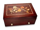 Image of Cherry Finish Marquetry Jewellery Box