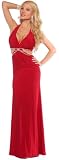Designer Womens Sexy Long Halter Rhinestone Formal Evening Party Gown