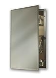 NuTone 1448 Galena Specialty Medicine Cabinet, Stainless Steel, Single Door, Recessed Mount, 14-Inch by 24-Inch