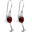 Stainless Steel Red Wine Glass Earrings