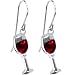 Stainless Steel Red Wine Glass Earrings
