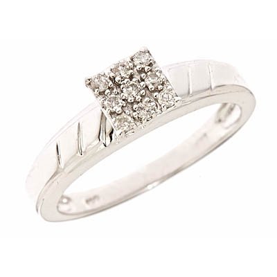 31puLgrde2L 1/5 Carat T.W. Round Cut Diamond Womens Engagement Ring 14K White Gold   Size 7