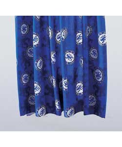 Childrens Toyshop  Kitchen & Housewares : Zap Chelsea Blue Crest Pair Curtains 66"x54" each
