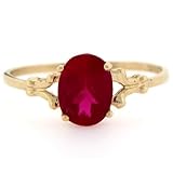 10k Gold Synthetic Ruby July Birthstone Ring Jewelry