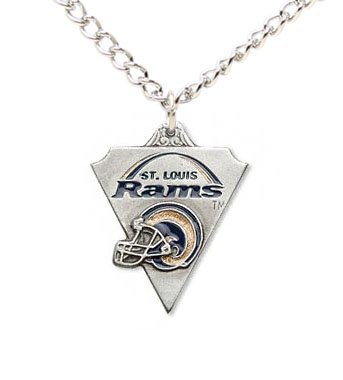 St. Louis Rams Chain Necklace & Pewter Pendant - NFL Football Fan Shop Sports Team Merchandise