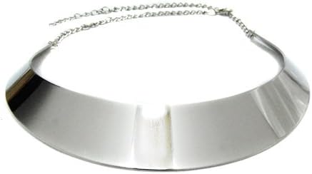 Eyourgifts Fashion Mirror Finish Choker Necklace Collar Silver Tone