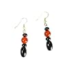 Brazilian Polished Agate and Black Onyx Dangle Earrings