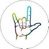 Sign Language I LOVE YOU Pinback Button 1.25