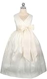 IMAGE OF Criss Cross Bow Dress 6 Ivory (Sk 2931)