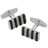 Men's Onyx and Cubic Zirconia Cuff Links