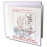 Londons Times Funny Panel Hollywood Cartoons - Alfred Hitchcock And The Byrds - Greeting Cards-12 Greeting Cards with envelopes