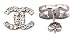 Silver plated CC stud earrings - fitted with swarovski crystals - size 10MM - hand polished to a very high jewellery standard - packed in a lovely velvet pouch picture