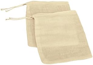 Cotton Muslin Bags Large with Drawstring 6- by 8-Inch - Reusable Bags Tea Bags Souvenir Gift Bags (Pack of 50)