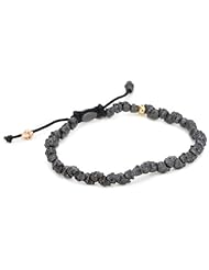 M.Cohen Hand made Designs Stacked Oxidized Sterling Silver Skulls with Rose Gold Skull Detail Bracelet